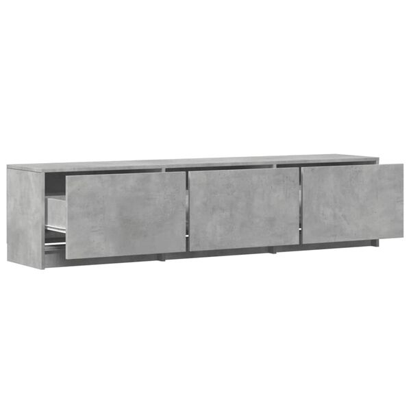 vidaXL TV-Schr&auml;nk mit LED Beton 165 x 34 x 40 cm Holzwerkstoff