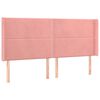 vidaXL LED Kopfteil Rosa 203x16x118/128 cm Samt