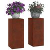 vidaXL Pflanzenst&auml;nder 2 pcs Rostig 24 x 24 x 55 cm Wetterfeststahl
