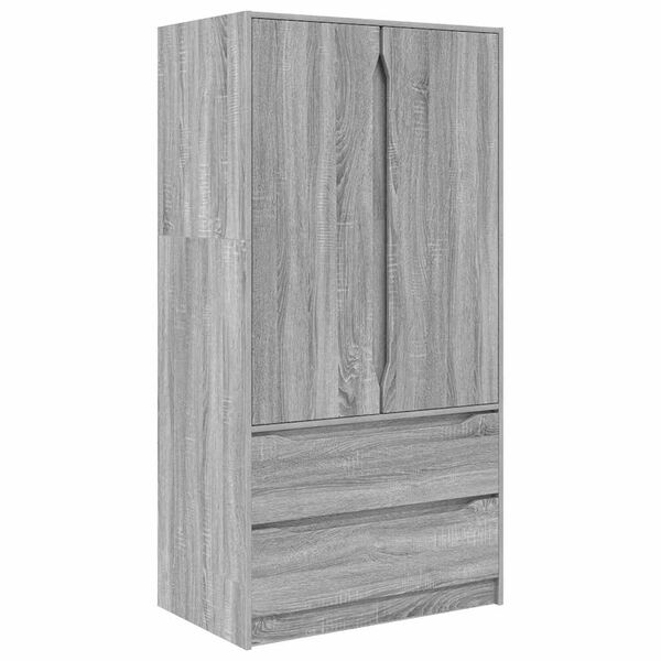 vidaXL Schrank mit T&uuml;r Graues Sonoma 79,5 x 49 x 156 cm Holzwerkstoff