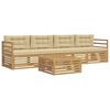 vidaXL Outdoor-Sofagarnitur 5 stk. Wei&szlig; und Beige Massivholz Akazie
