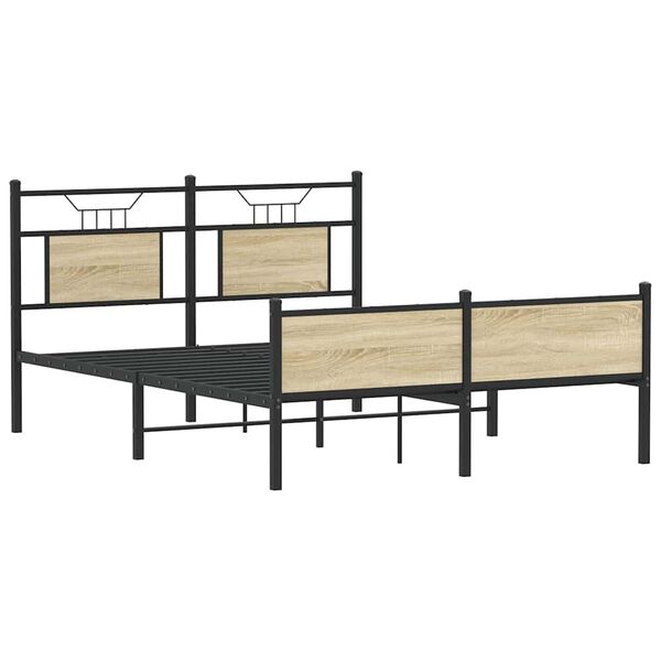 vidaXL Bettgestell ohne Matratze Sonoma-Eiche 140x190 cm Holzwerkstoff