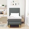vidaXL Boxspringbett mit Matratze Dunkelgrau 90 x 200 cm Stoff