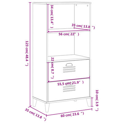 vidaXL Bücherschrank VIKEN Schwarz 60x35x123 cm Holzwerkstoff