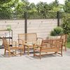 vidaXL Garten-Sofa-Set Natur Teak-Massivholz