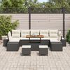 vidaXL Garten-Sofa-Set mit Kissen mit Kissen 10 pcs Schwarz und Creme