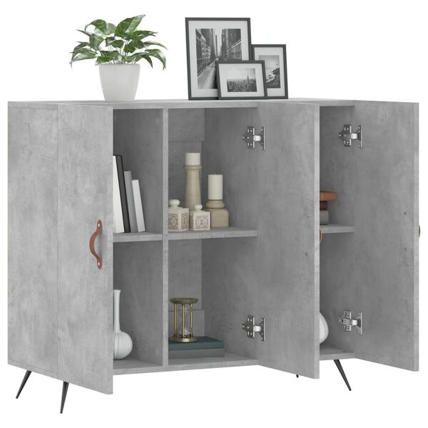 vidaXL Sideboard Betongrau 90x34x80 cm Holzwerkstoff
