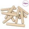 vidaXL Holzd&uuml;bel 12 pcs Braun &Oslash; 8 x 50 mm Massivholz