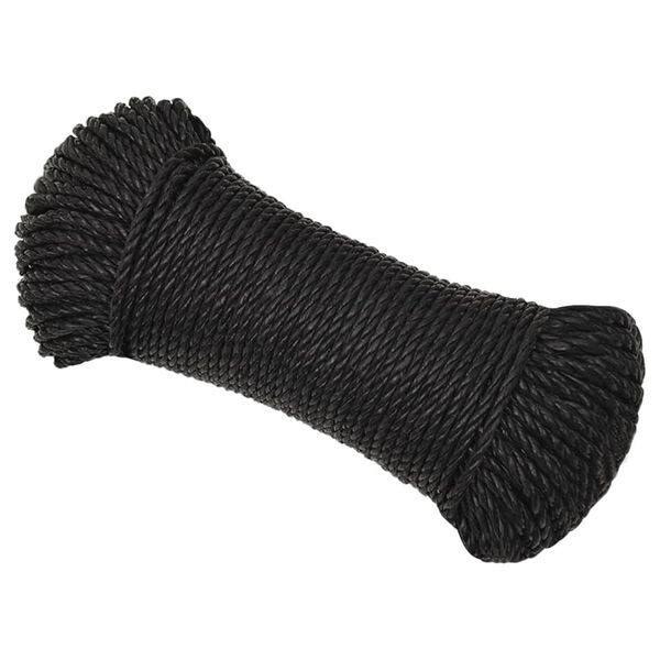 vidaXL Arbeitsseil Schwarz 3 mm 250 m Polypropylen