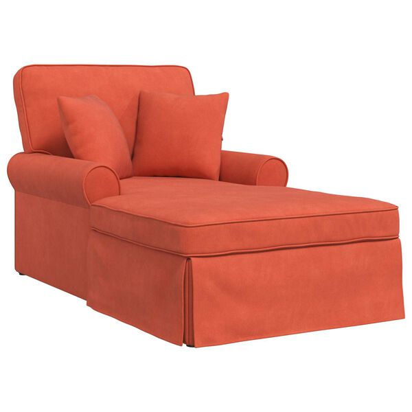 vidaXL Chaise Lounge mit Rock Rot-Orange 91 x 157 x 91 cm Rippenstoff