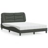 vidaXL Bett mit Matratze "Hvar" Dunkelgrau 140x200 cm Stoff