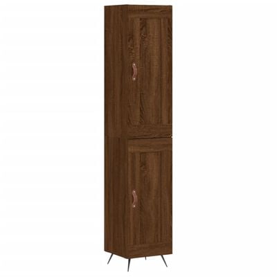 vidaXL Highboard Braun Eichen-Optik 34,5x34x180 cm Holzwerkstoff