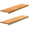 vidaXL Treppenstufen 2 Stk. Hellbraun 100x30x2 cm Massivholz Eiche