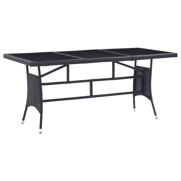 vidaXL 9-tlg. Garten-Essgruppe Poly Rattan Schwarz