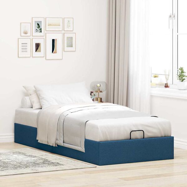 vidaXL Ottoman-Bett ohne Matratze Blau 80x200 cm Stoff
