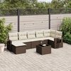 vidaXL 8-tlg. Garten-Sofagarnitur mit Kissen Braun Poly Rattan