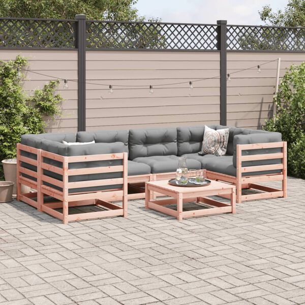 vidaXL 7-tlg. Garten-Sofagarnitur Massivholz Douglasie
