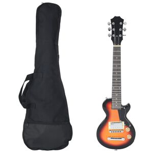 vidaXL E-Gitarre f&uuml;r Kinder mit Tasche Braun und Schwarz 3/4 30"