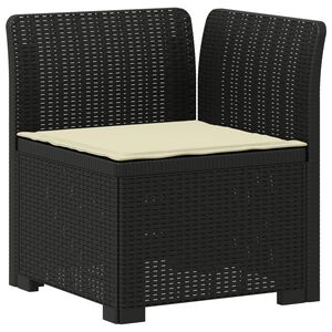 vidaXL 1-Sitzer Garten-Sofa mit Kissen Rattan-Look PP Anthrazit