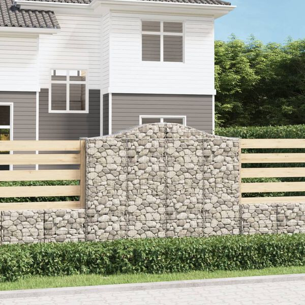 vidaXL Gabionen mit Hochbogen 40Stk. 200x50x160/180cm Verzinktes Eisen