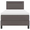 vidaXL Boxspringbett mit Matratze Grau 90 x 190 cm Kunstleder