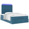 vidaXL Ottoman-Bett mit Matratzen & LEDs Dunkelblau 120x200 cm Samt