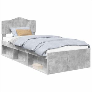 vidaXL Bettrahmen Beton Grau 75 x 190 cm Massives Kiefernholz