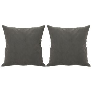 vidaXL Zierkissen 2 Stk. Dunkelgrau 40x40 cm Samt