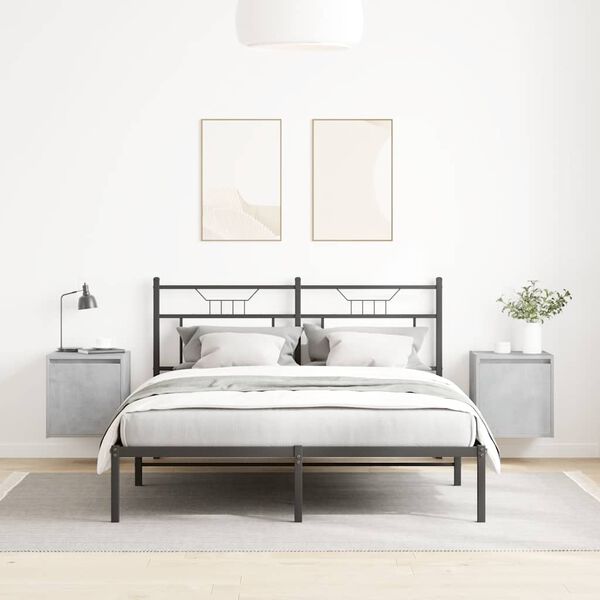 vidaXL Wand-Nachttische 2 Stk. Betongrau 38x34x40 cm