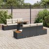 vidaXL Garten Essgruppe mit Kissen 7 pcs Schwarz und Beige