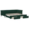 vidaXL Tagesbett Ausziehbar mit Schubladen Dunkelgr&uuml;n 100x200 cm Samt