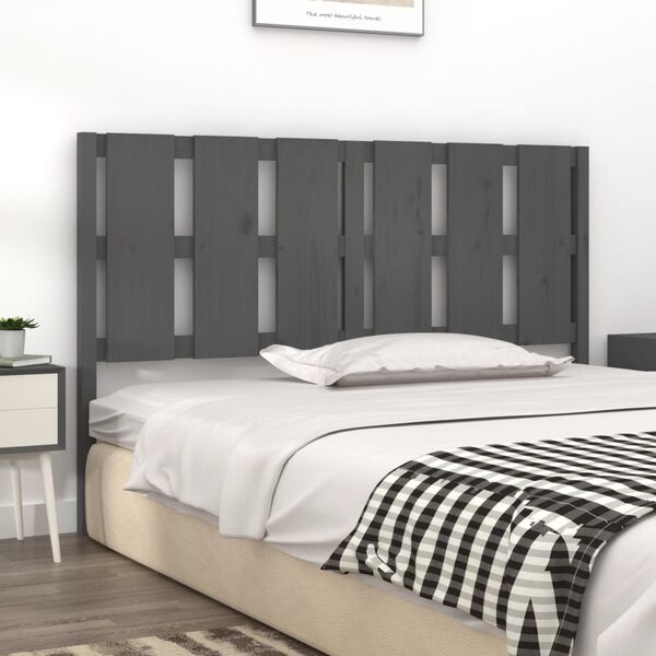 vidaXL Bett-Kopfteil Grau 155,5x4x100 cm Massivholz Kiefer