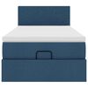 vidaXL Ottomane Bett mit Matratze & LEDs Blau 100x200 cm Stoff