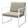 vidaXL 4-tlg. Garten-Lounge-Set mit Auflagen Stahl Wei&szlig;