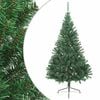 vidaXL K&uuml;nstlicher Halb-Weihnachtsbaum mit St&auml;nder Gr&uuml;n 240 cm PVC