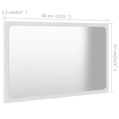 vidaXL Badspiegel Weiß 60x1,5x37 cm Spanplatte
