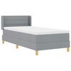 vidaXL Boxspringbett mit Matratze Hellgrau 190 x 90 cm Polyester