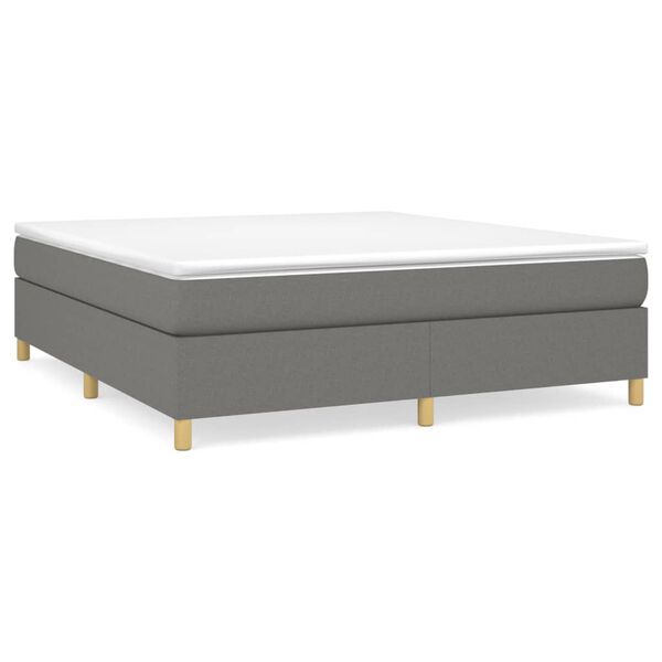 vidaXL Boxspringbett mit Matratze Dunkelgrau 160x200 cm Stoff
