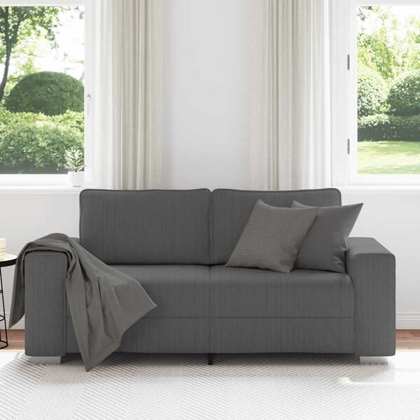 vidaXL Zweisitzer-Sofa Dunkelgrau 140 cm Cordstoff