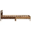 vidaXL Bettrahmen mit LED Altholz 90 x 200 cm Holzwerkstoff