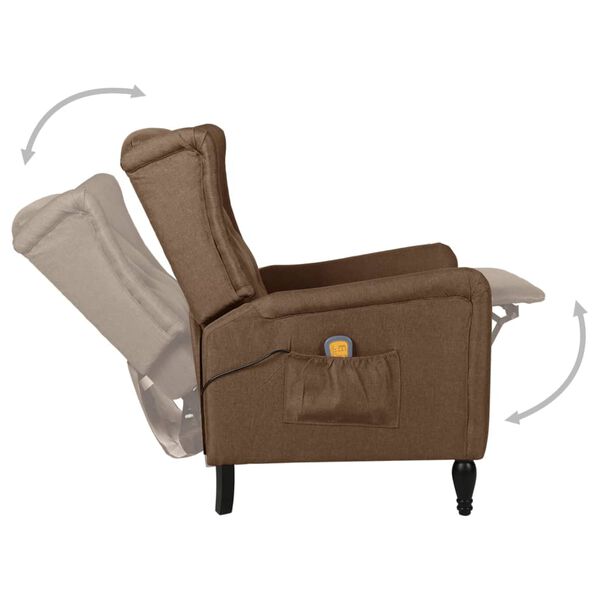 vidaXL Massagesessel Verstellbar Braun Stoff