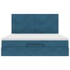 vidaXL Ottoman-Bett mit Matratzen & LEDs Dunkelblau 180x200 cm Samt