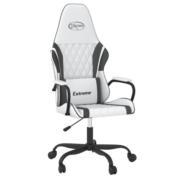 vidaXL Gaming-Stuhl Wei&szlig; und Schwarz Kunstleder
