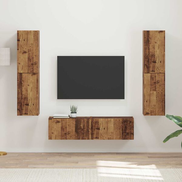 vidaXL TV-Schrankset 6 pcs Altholz Holzwerkstoff