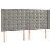 vidaXL Boxspringbett mit Matratze Hellgrau 180x200 cm Samt