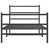 vidaXL Bettgestell mit Kopf- und Fu&szlig;teil Metall Schwarz 100x200 cm