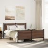 vidaXL Metallbett ohne Matratze Braun Eichen-Optik 160x200 cm