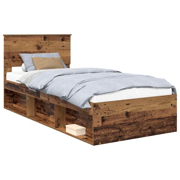 vidaXL Bettrahmen Altholz 90 x 190 cm Massives Kiefernholz
