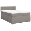 vidaXL Boxspringbett mit Matratze Taupe 140x190 cm Stoff
