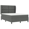 vidaXL Boxspringbett mit Matratze Dunkelgrau 160 x 200 cm Stoff